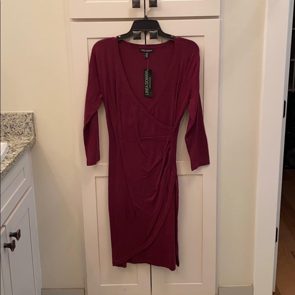 Maroon body contour dress
